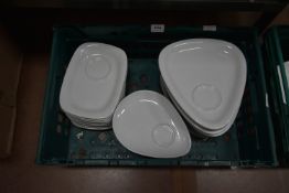 Quantity of Plain White Crudités Platters