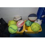 Quantity of Assorted Sport Balls Including Netballs, Rugby Balls, Footballs, etc.