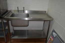 Stainless Steel Sink Unit with Undershelf 120x60cm