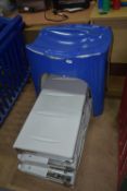 Blue Pool Baby Changing Station and Three Wall Mounted Folding Baby Changing