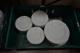 Quantity of Assorted Plain White Plates