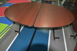 Foldable Oval Brown Tables 180x155cm x 73cm high