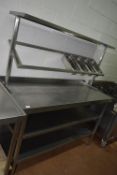 Stainless Steel Preparation Table with Two Undershelves and Shelf Over 150x60cm