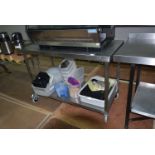 Stainless Steel Preparation Table on Wheels 120x60cm x 85cm high