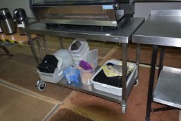 Stainless Steel Preparation Table on Wheels 120x60cm x 85cm high