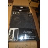 *Beresford Robert Lined Eyelet Curtains in Black 66” x 54” drop