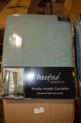 *Three Cavendish Teal Pencil Pleat Curtains 132” x 72” drop