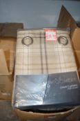 *Four Kirkwall Natural Lined Eyelet Curtains 90” x 54” drop