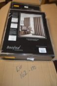 *Beresford Robert Valencia Lined Eyelet Curtains in Mink 66” x 54” drop