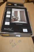 *Beresford Robert Valencia Lined Eyelet Curtains in Mink 66” x 54” drop