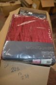 *Montgomery Lined Pencil Pleat Curtains in Red 46” x 54” drop