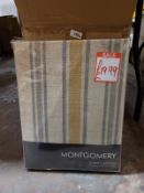 *Five Hove Stripe Grey/Mustard Pencil Pleat Curtains 90" x 54" drop