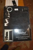 *Beresford Roberts Lined Eyelet Curtains in Black 66” x 54” drop