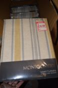 *Two Hove Stripe Grey Mustard 3” Pencil Pleat Curtains 90” x 72” and Three 90” x 90”