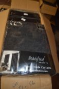 *Beresford Robert Lined Eyelet Curtains in Black 66” x 54” drop