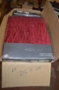 *Montgomery Lined Pencil Pleat Curtains in Red 46” x 54” drop