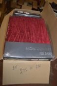 *Montgomery Lined Pencil Pleat Curtains in Red 46” x 54” drop