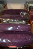 *Two Plum Eyelet Lined Curtain 13” x 72” drop (box not included)