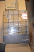 *Five Brae Mustard Lined Eyelet Curtains 90” x 54” drop