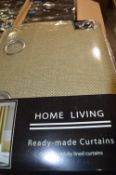 *Four Sandringham Green Lined Eyelet Curtains 90” x 90” drop