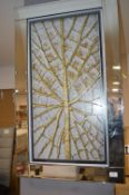 *Seattle 60x90 White Rectangular Mirror and Mirror Edged Abstract Gold Tree Art