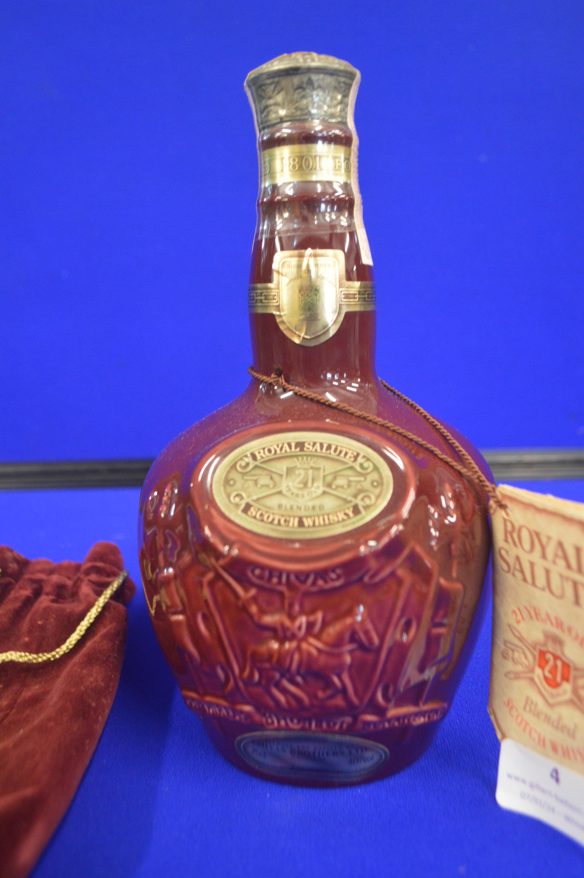 Chivas Royal Salute 21 Year Old Scotch Whisky in Wade Ceramic Presentation Flagon, and Velvet - Image 2 of 3