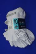 Ten Pairs of Kid’s White Trainer Socks Size: 3-8