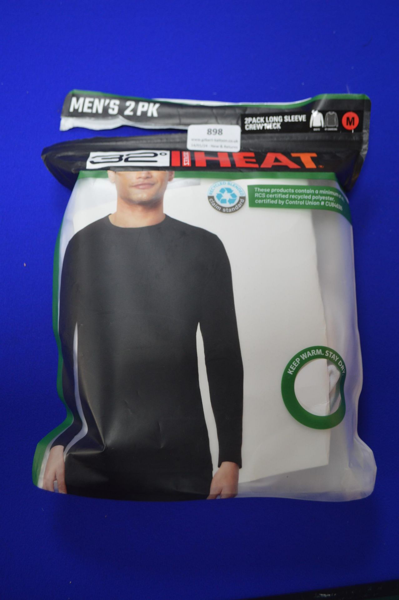 *32 Degrees Heat Men’s Long Sleeve Crewneck Top 2pk Size: M