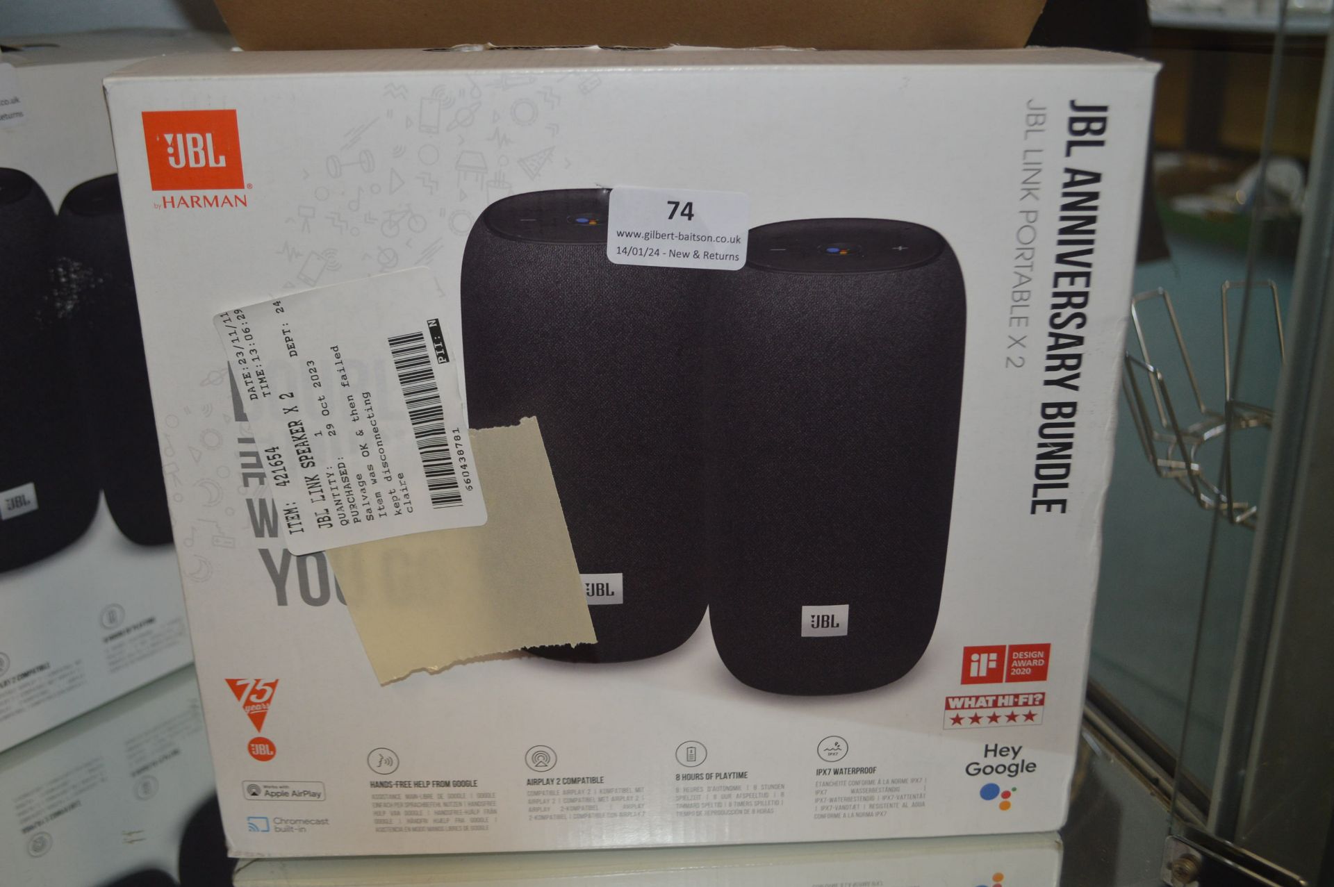 *JBL Link Bluetooth Speaker 2pk