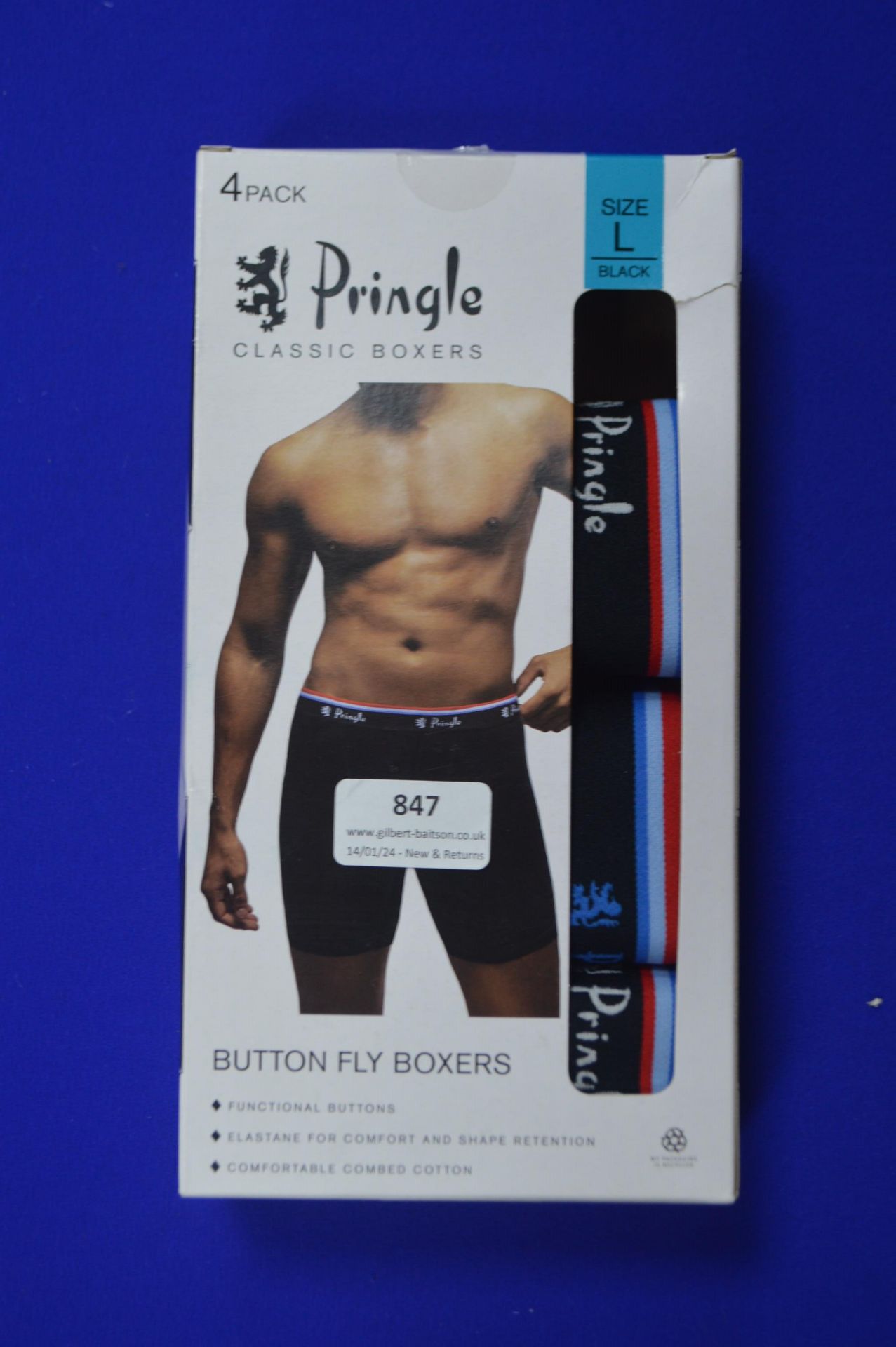 *Pringle Men’s Boxers 3pk Size: L