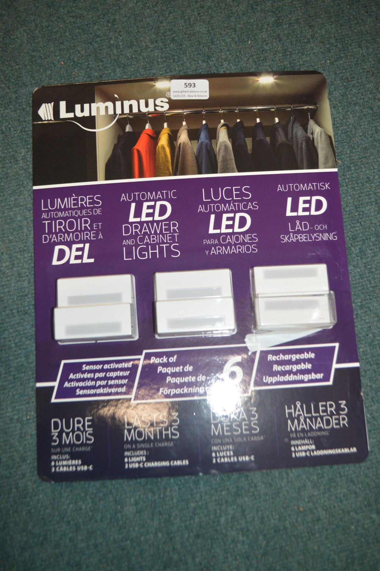 *Luminous LED Cabinet Light 6pc Set