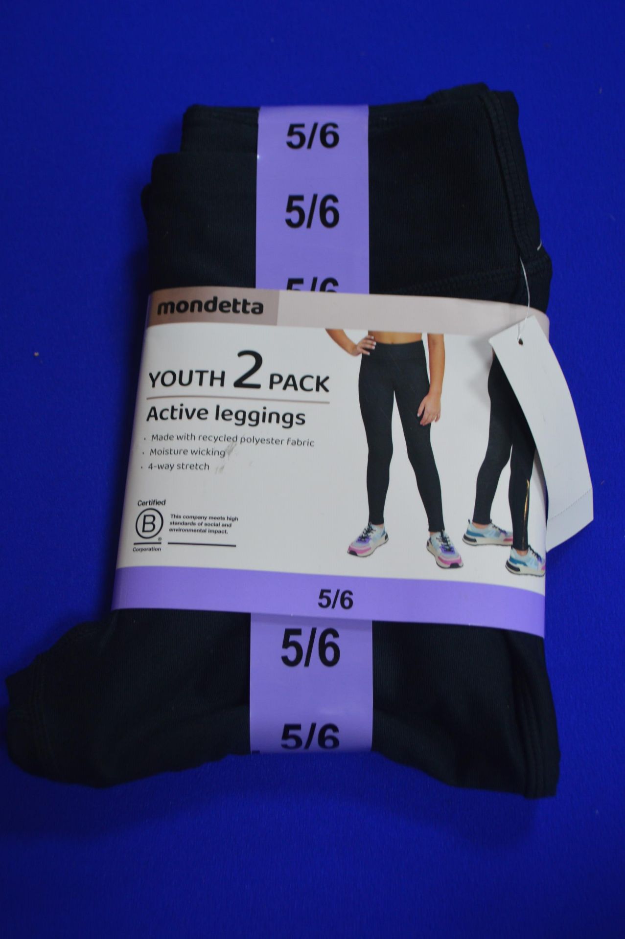 Mondetta Youth’s Active Leggings 2pk Size: 5-6 years
