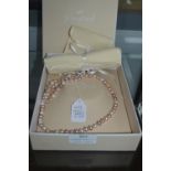 Jersey Pearl Necklace and Bracelet with 925 Silver