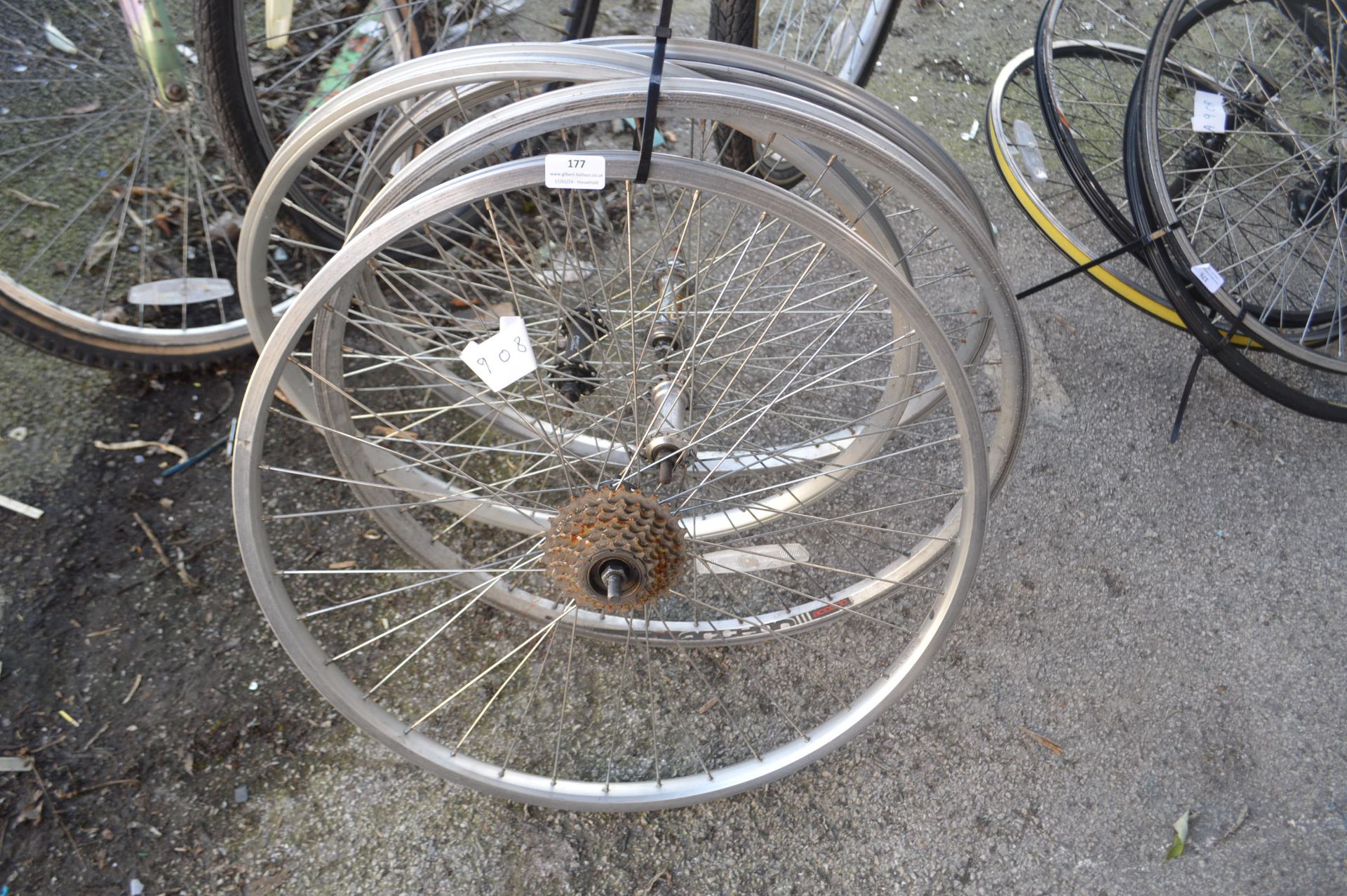 Four Assorted Aluminum Bicycle Wheels