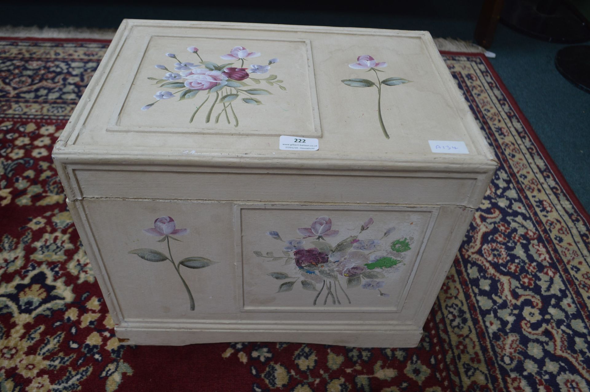 Hand Painted Floral Storage Box