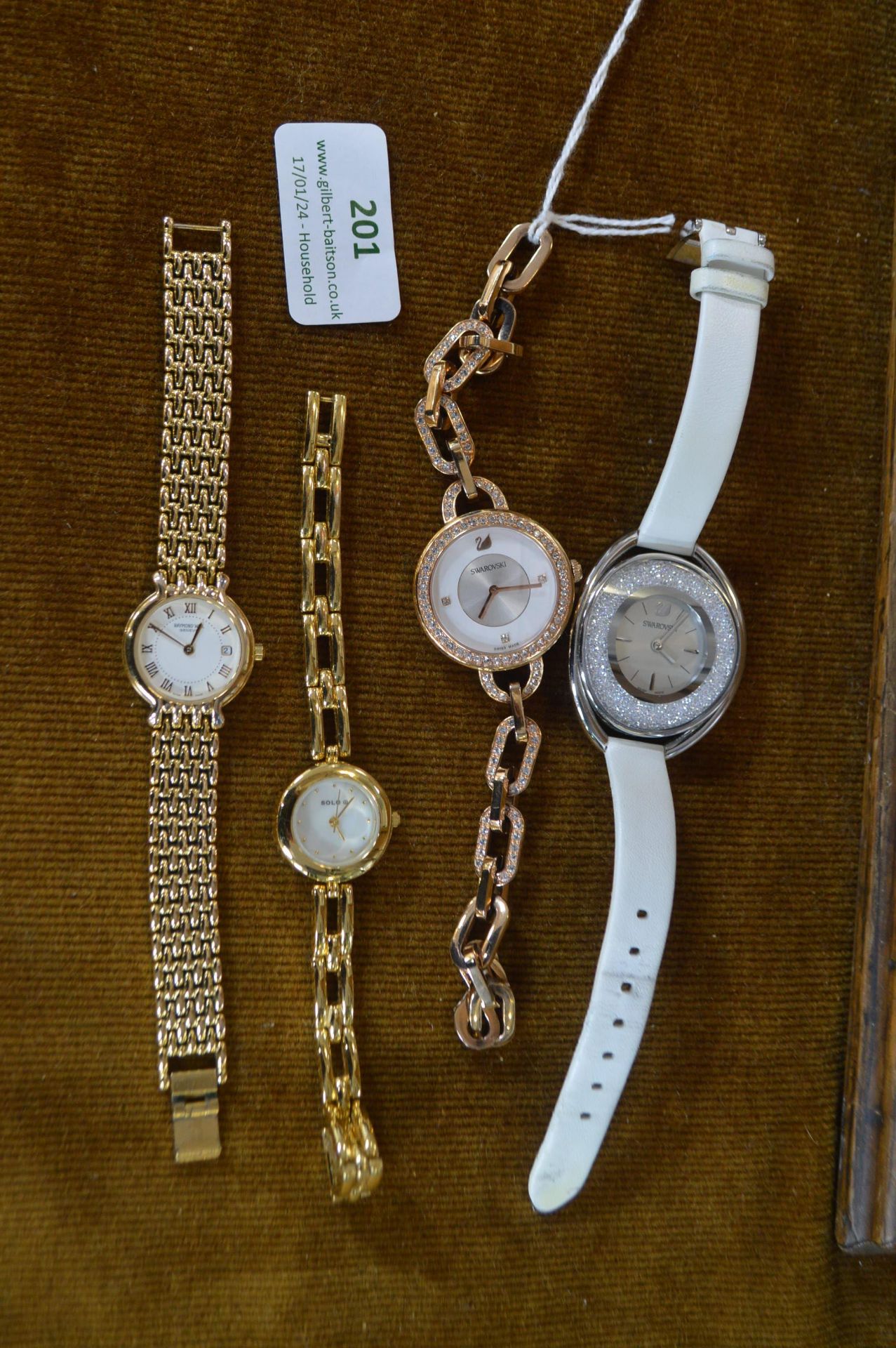 Four Lady's Wristwatches Including Two Swarovski