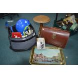 Assorted Items Including Leather Briefcases, Elect