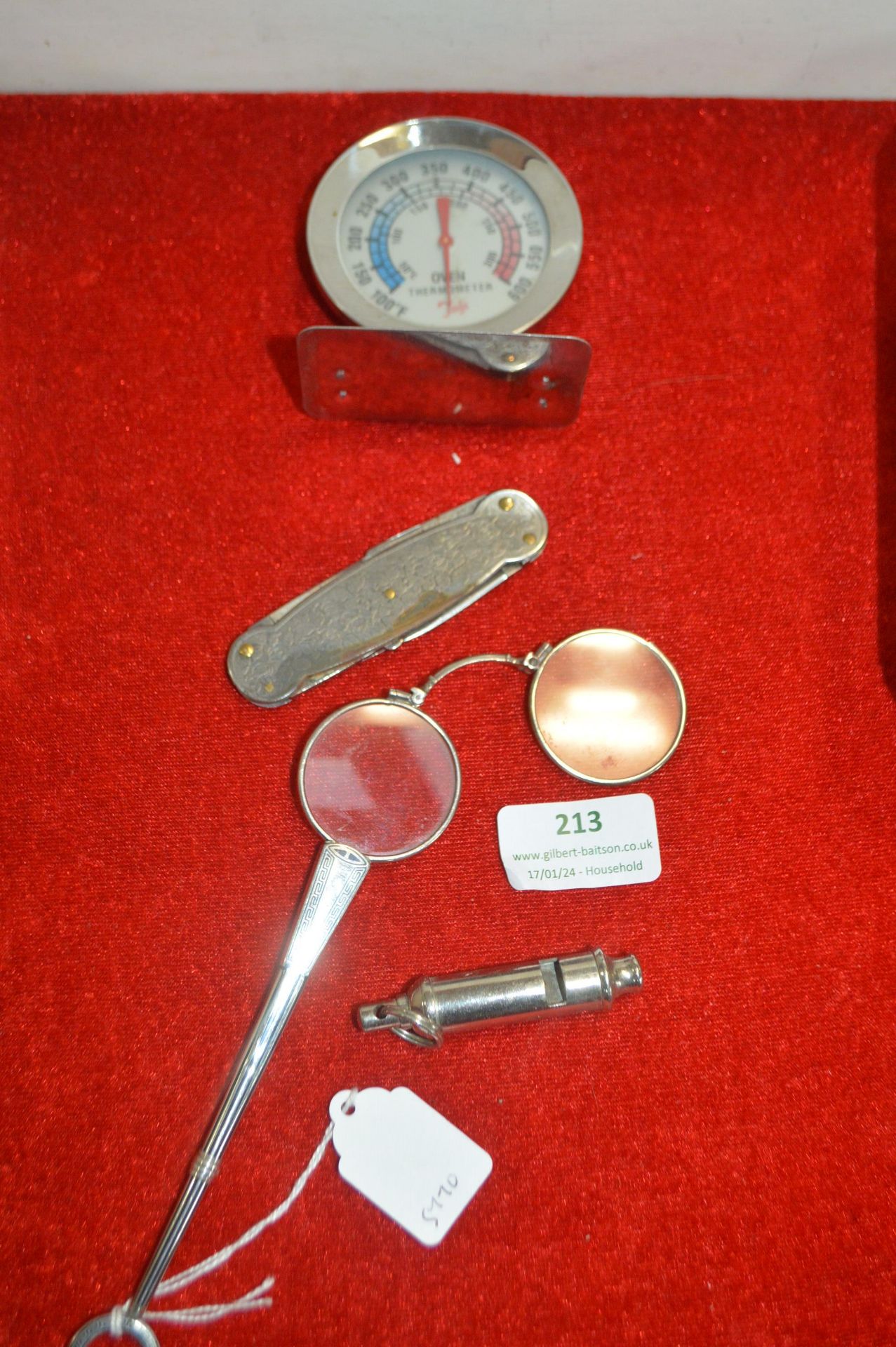 Vintage Whistle, Pocket Knife, Pair of Folding Lon