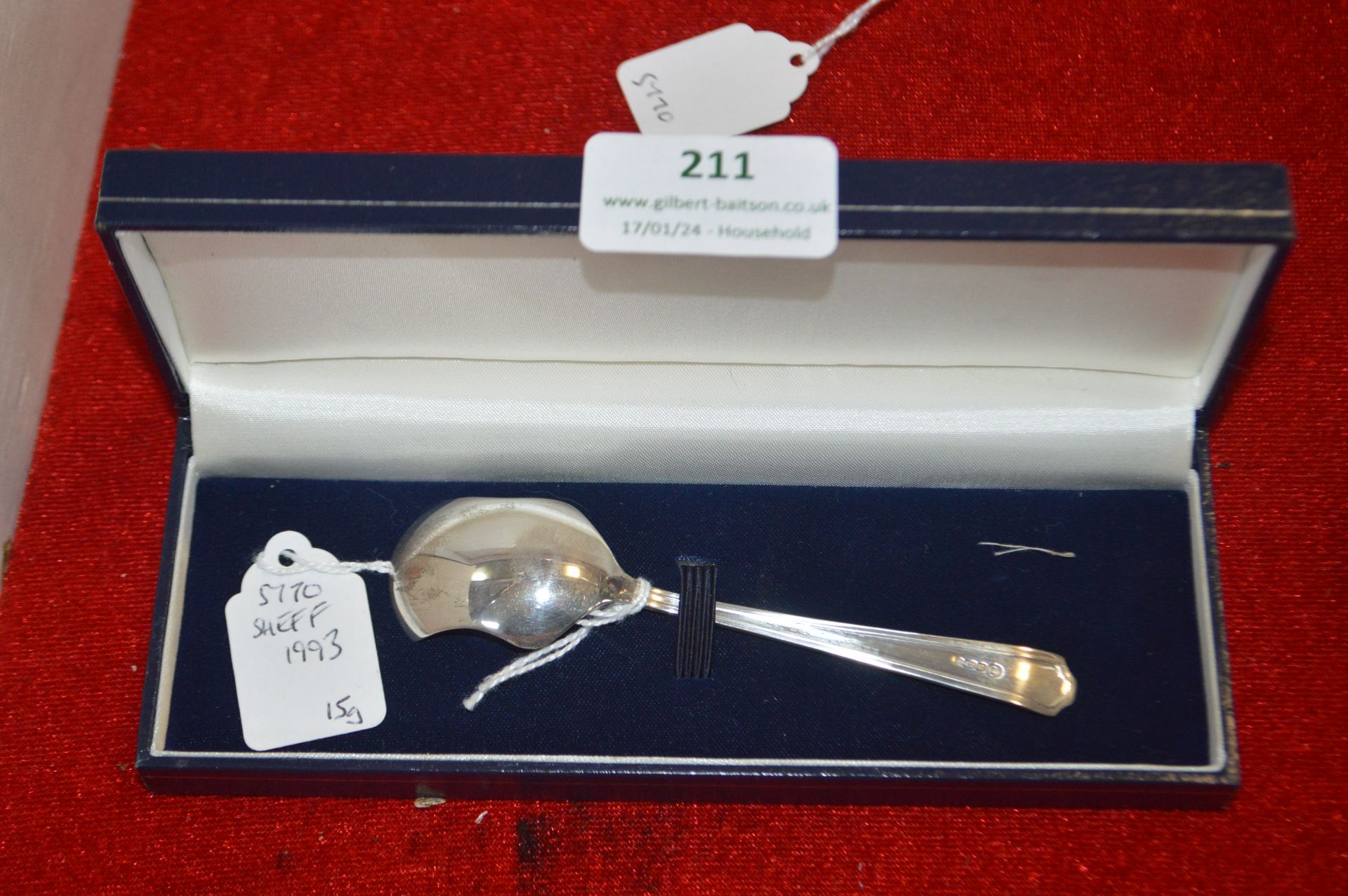 Hallmarked Sterling Silver Christening Spoon - She