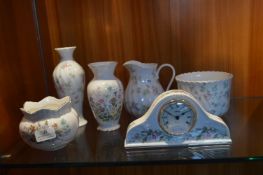 Aynsley & Wedgwood Vases, Bowls, and Clock