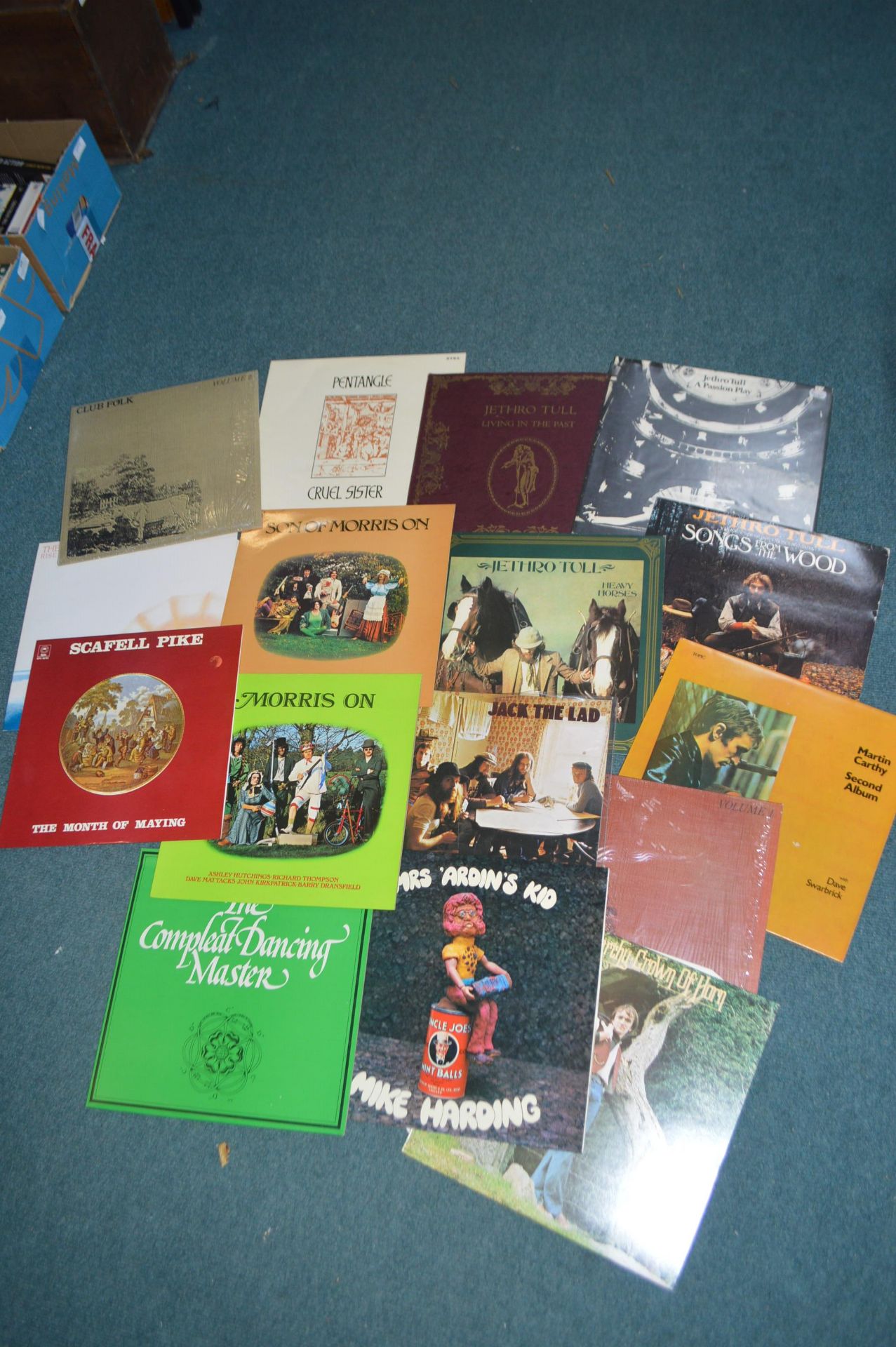 Case of Folk 12" LP Records Including Pentangle, e