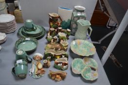 Pottery Items Including Hornsea Animals, plus Vase