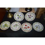 Six Wedgwood Kew Flower Artists Decorative Plates