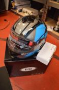 Motorbike Helmet in Blue & Black Size: XXL