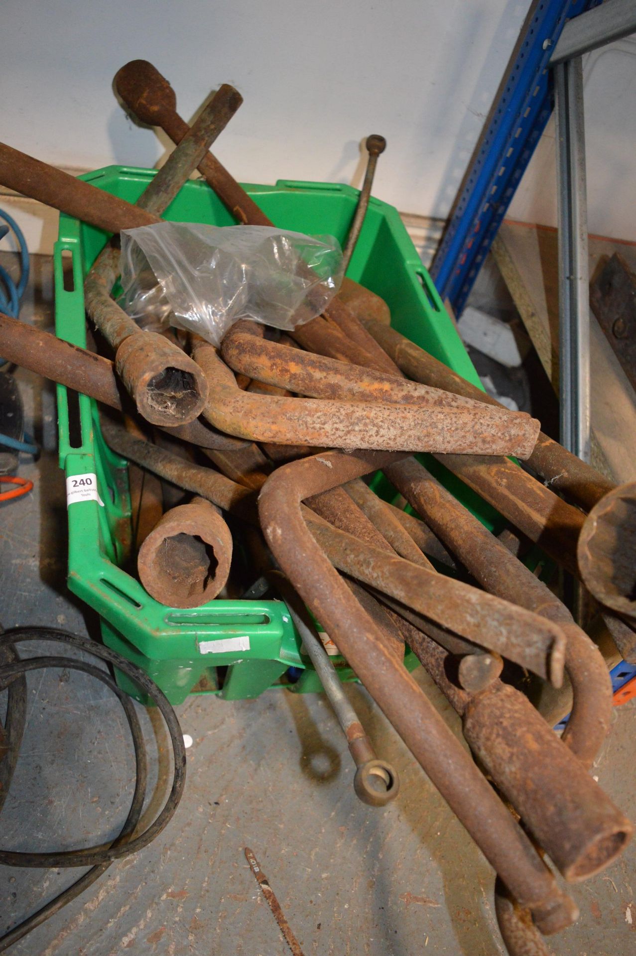 Box of Scrap Metal, Heavy Duty Wrenches, and a Sledgehammer