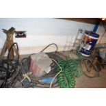 Contents of Undershelf Including Hoses, Transformer Jump Leads, EP80W/90 Gear Oil, etc.