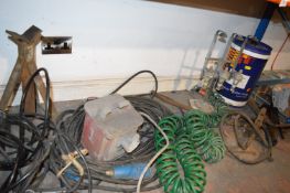 Contents of Undershelf Including Hoses, Transformer Jump Leads, EP80W/90 Gear Oil, etc.