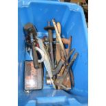 Box of Assorted Tools Including Chisels, Driver Set, Spanners, Hammers, etc.