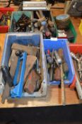 Mixed Lot Including a Quantity of Hinges, Chisels, Axe Heads, etc.