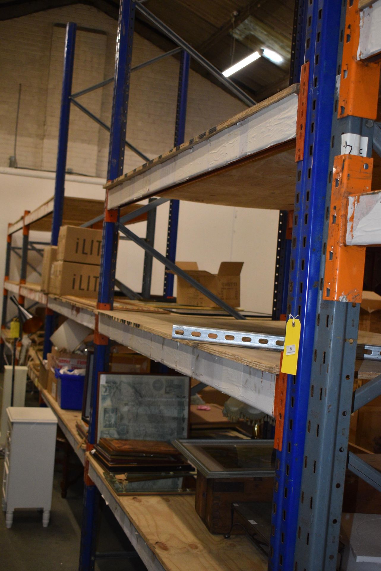 Two Bays of Dexion M Pallet Racking 110x230cm x 370cm high Comprising Three Uprights and Ten Beams